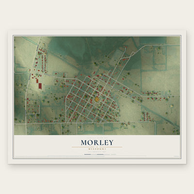 Morley, Missouri map print, the full design