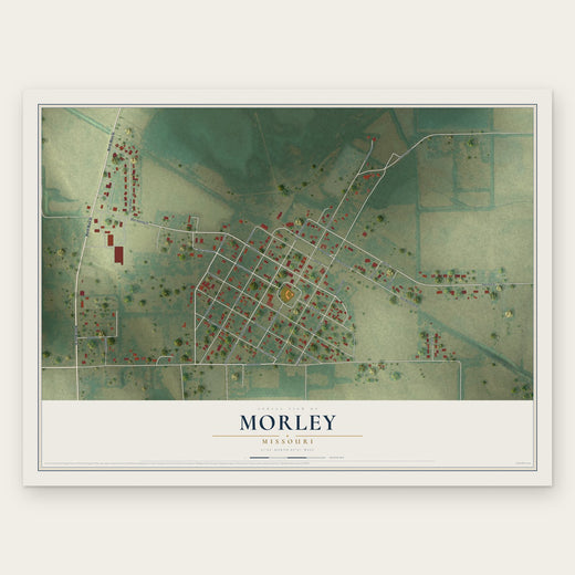 Morley, Missouri map print, the full design