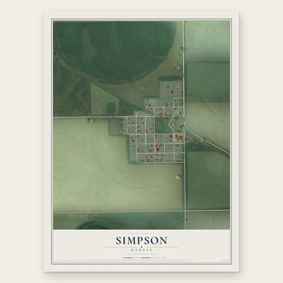Simpson, Kansas map print, the full design