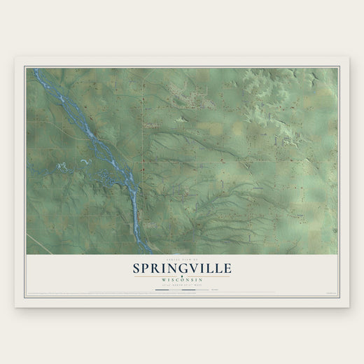 Springville, Wisconsin map print, the full design