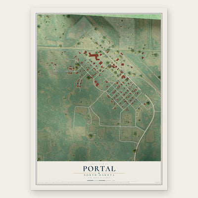 Portal, North Dakota map print, the full design