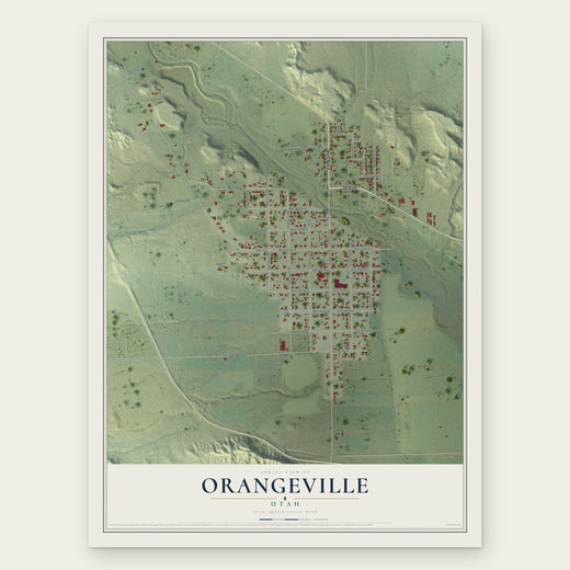 Orangeville, Utah map print, the full design