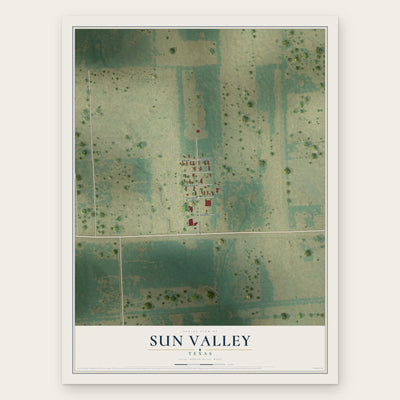 Sun Valley, Texas map print, the full design
