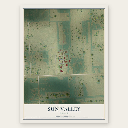 Sun Valley, Texas map print, the full design