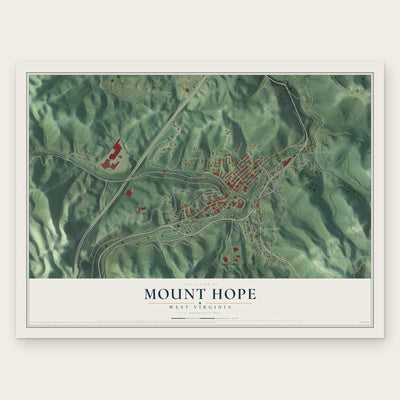 Mount Hope, West Virginia map print, the full design
