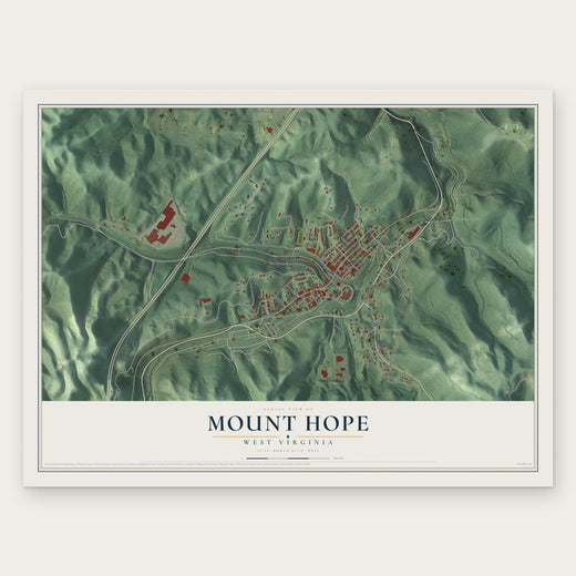 Mount Hope, West Virginia map print, the full design