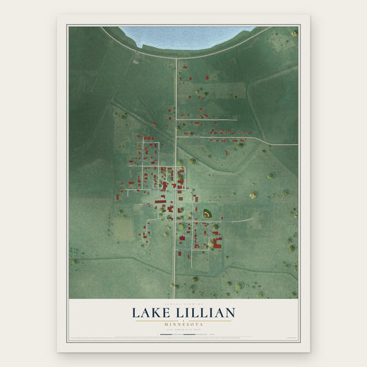 Lake Lillian, Minnesota map print, the full design