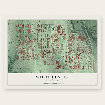 White Center, Washington map print, the full design