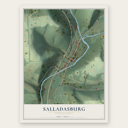 Salladasburg, Pennsylvania map print, the full design