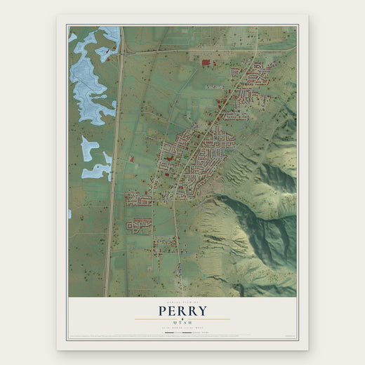 Perry, Utah map print, the full design