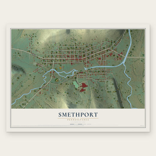 Smethport, Pennsylvania map print, the full design
