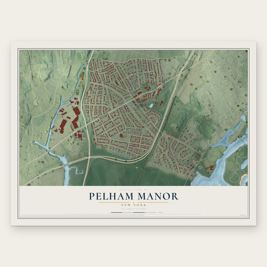 Pelham Manor, New York map print, the full design
