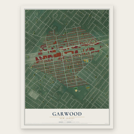Garwood, New Jersey map print, the full design