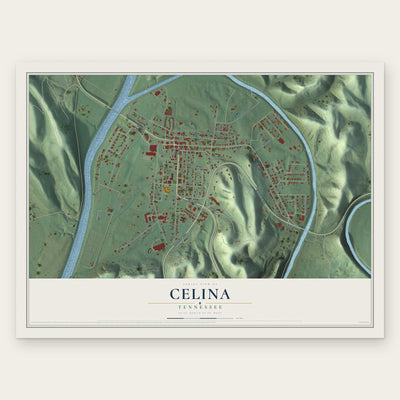 Celina, Tennessee map print, the full design