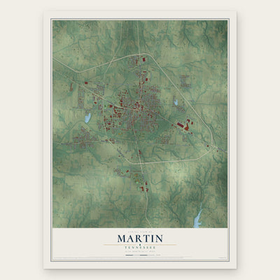 Martin, Tennessee map print, the full design