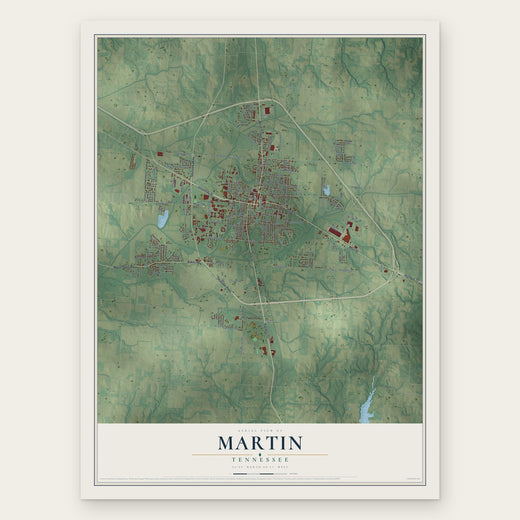 Martin, Tennessee map print, the full design