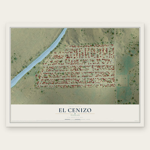 El Cenizo, Texas map print, the full design