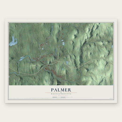 Palmer, Massachusetts map print, the full design