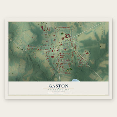 Gaston, North Carolina map print, the full design