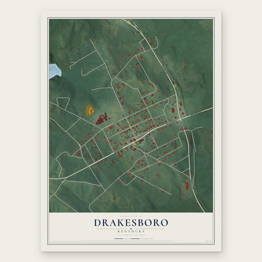 Drakesboro, Kentucky map print, the full design