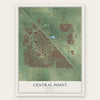 Central Point, Oregon map print, the full design