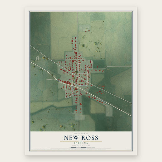 New Ross, Indiana map print, the full design