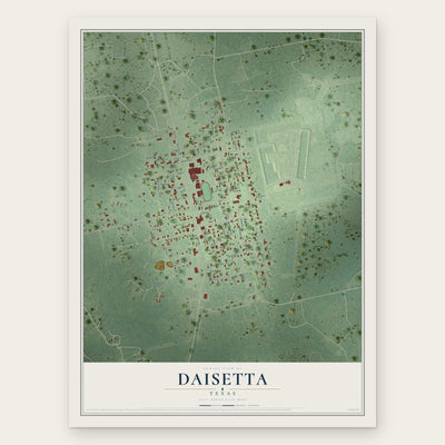 Daisetta, Texas map print, the full design