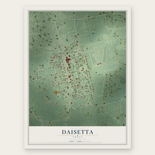 Daisetta, Texas map print, the full design