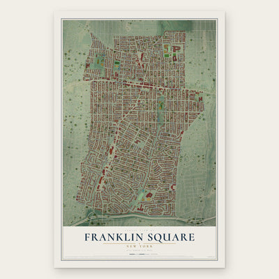 Franklin Square, New York map print, the full design