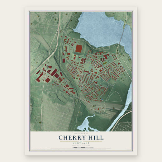 Cherry Hill, Maryland map print, the full design