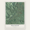 Mills River, North Carolina map print, the full design