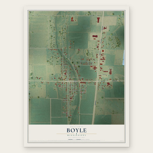 Boyle, Mississippi map print, the full design