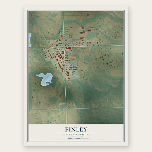 Finley, North Dakota map print, the full design