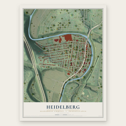 Heidelberg, Allegheny County, Pennsylvania map print, the full design