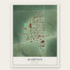 Hampton, Nebraska map print, the full design