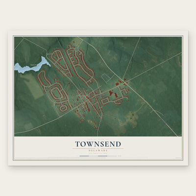 Townsend, Delaware map print, the full design