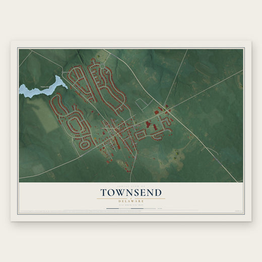Townsend, Delaware map print, the full design