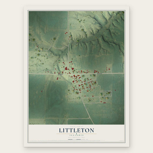 Littleton, Illinois map print, the full design