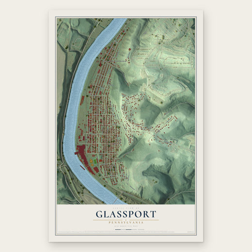 Glassport, Pennsylvania map print, the full design