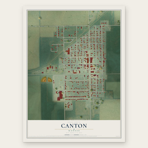 Canton, Kansas map print, the full design