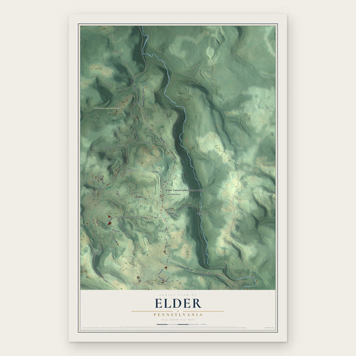 Elder, Pennsylvania map print, the full design
