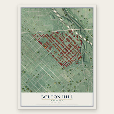 Bolton Hill, Maryland map print, the full design