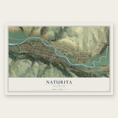 Naturita, Colorado map print, the full design