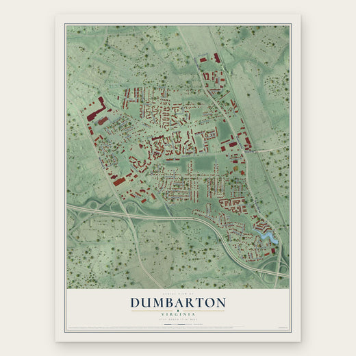 Dumbarton, Virginia map print, the full design