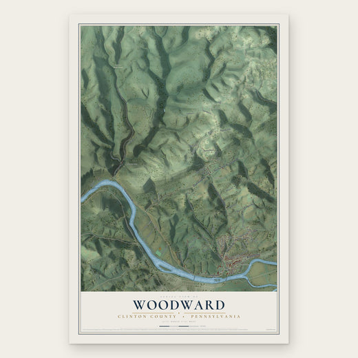 Woodward, Clinton County, Pennsylvania map print, the full design