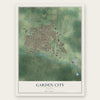 Garden City, Kansas map print, the full design