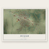 De Kalb, Texas map print, the full design