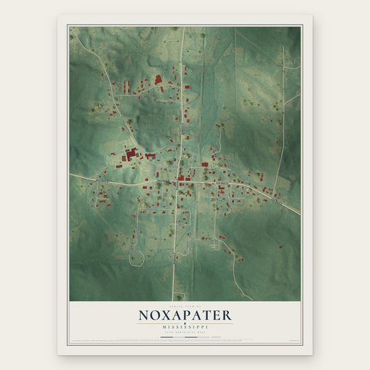 Noxapater, Mississippi map print, the full design