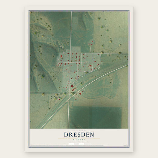 Dresden, Kansas map print, the full design