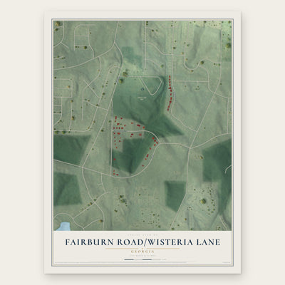 Fairburn Road-Wisteria Lane, Georgia map print, the full design